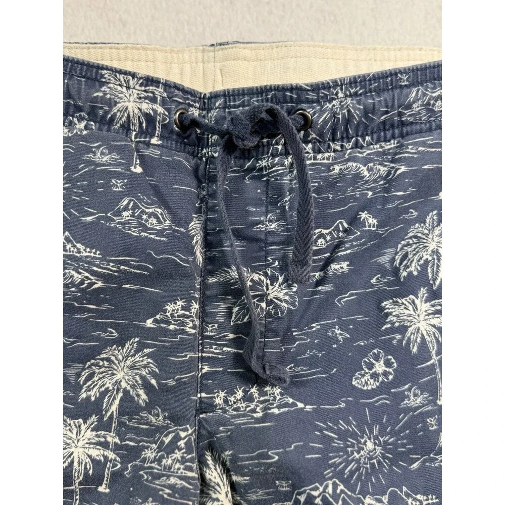 Gap Twill Jogger Shorts Men's M Elastic Waistband Drawstring Tropical Hawaiian